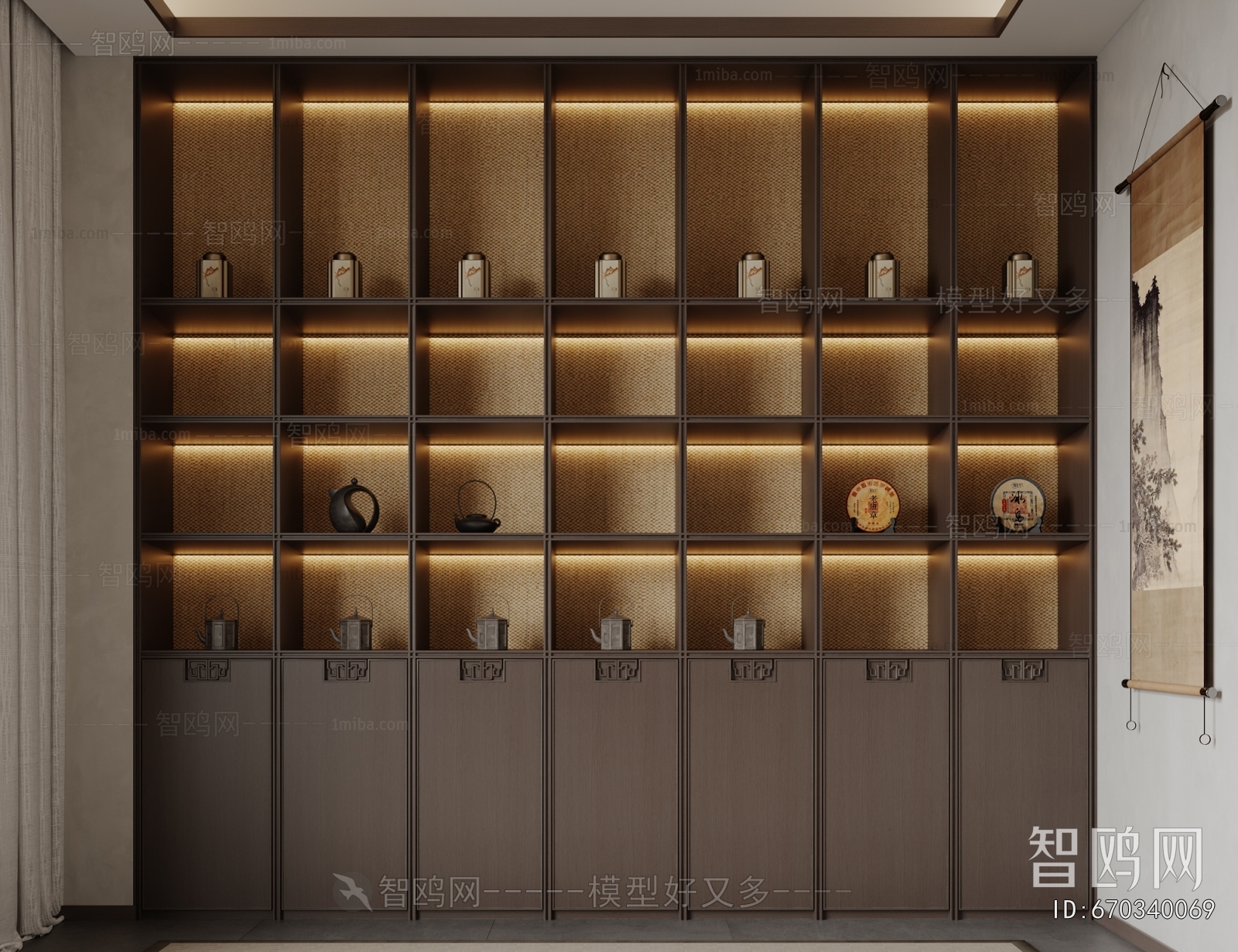 New Chinese Style Wine Cabinet