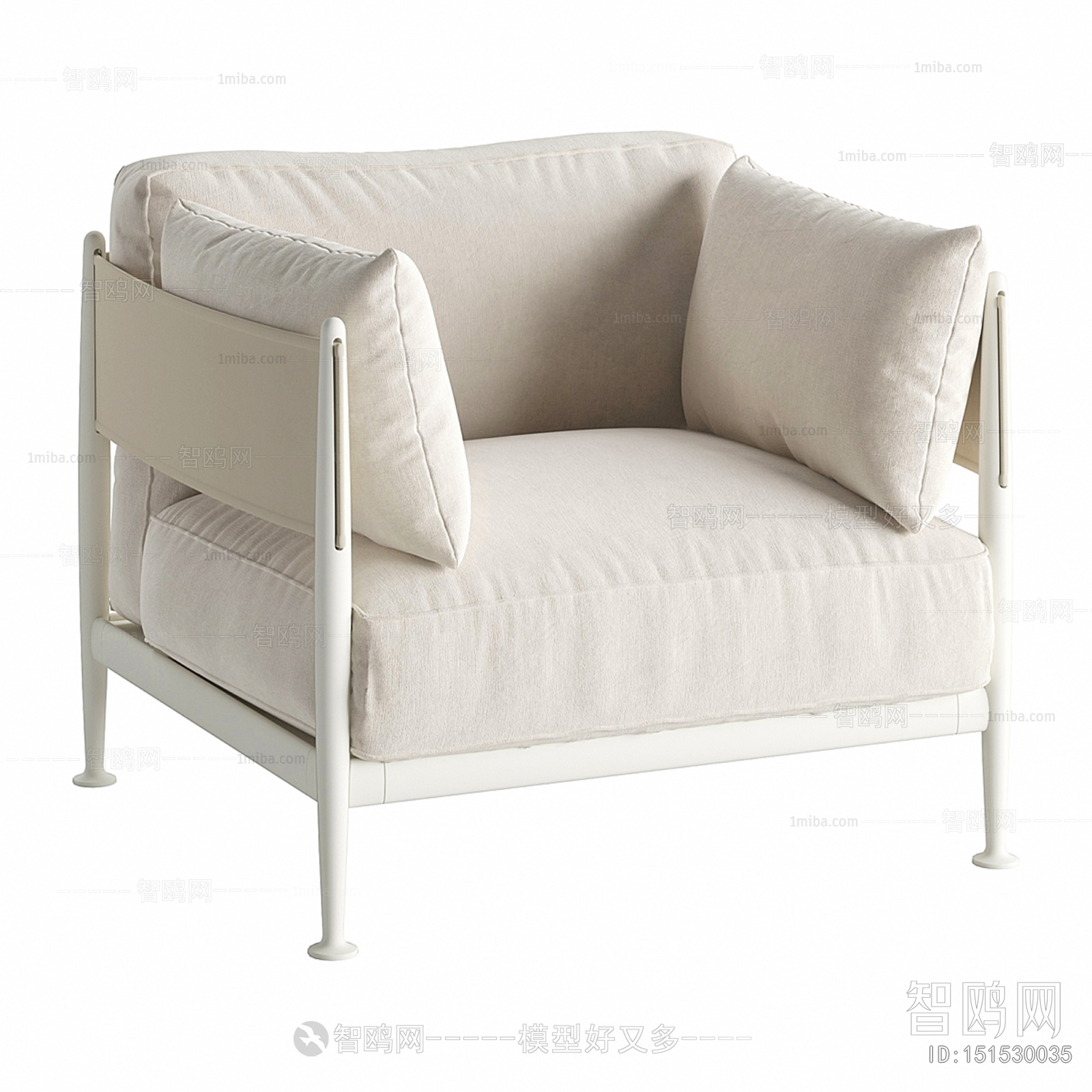 现代布艺单人沙发椅