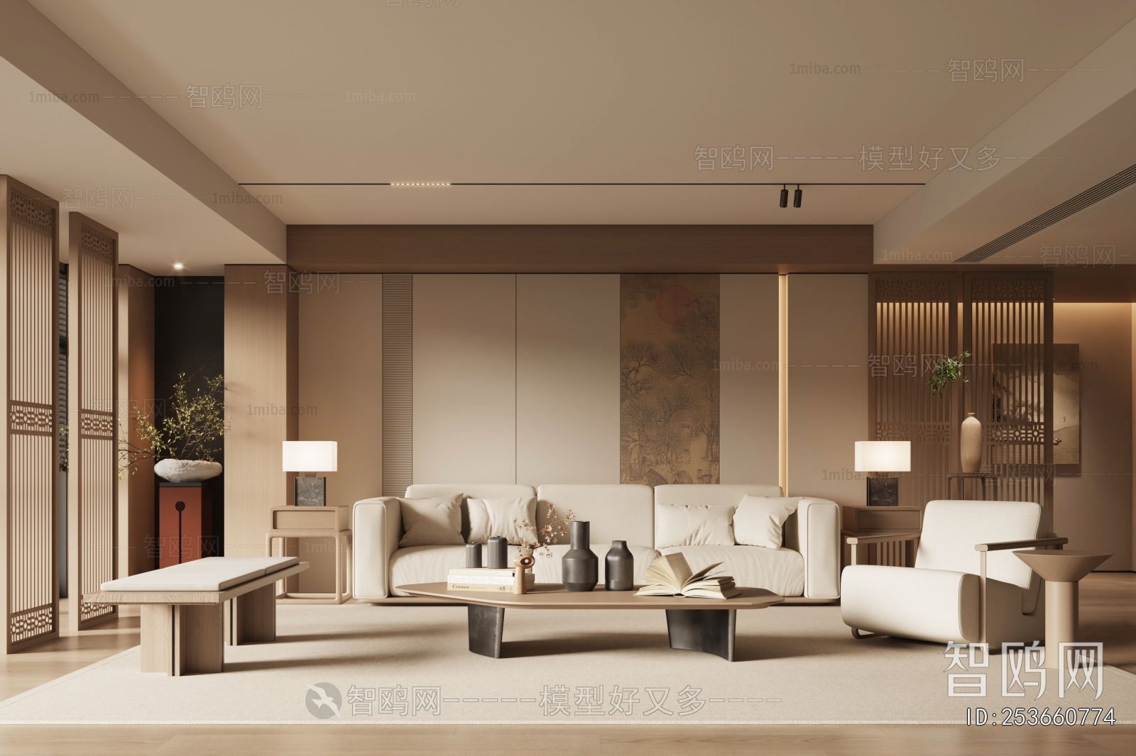 New Chinese Style A Living Room