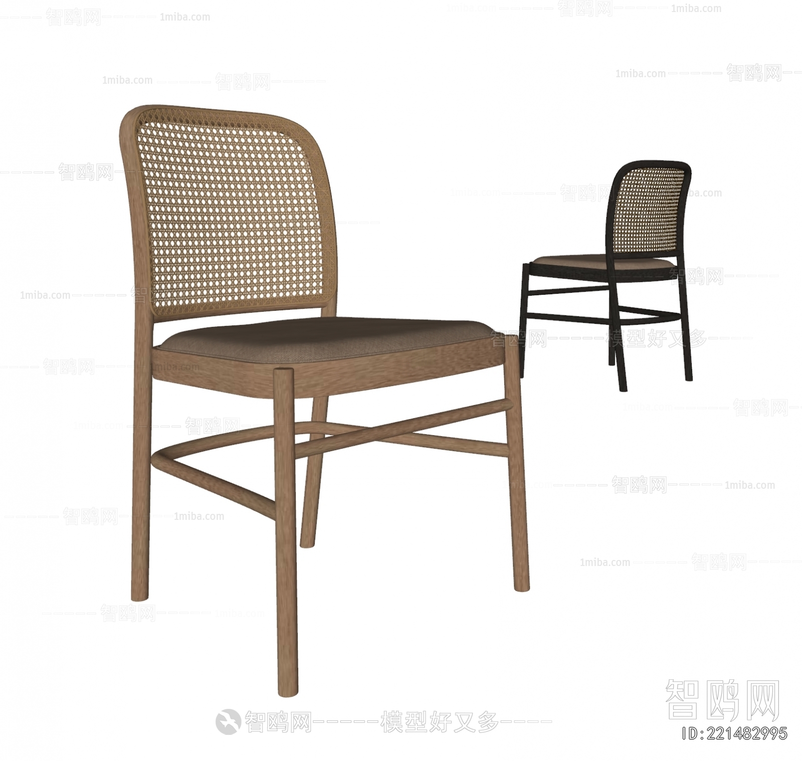 现代藤编餐椅