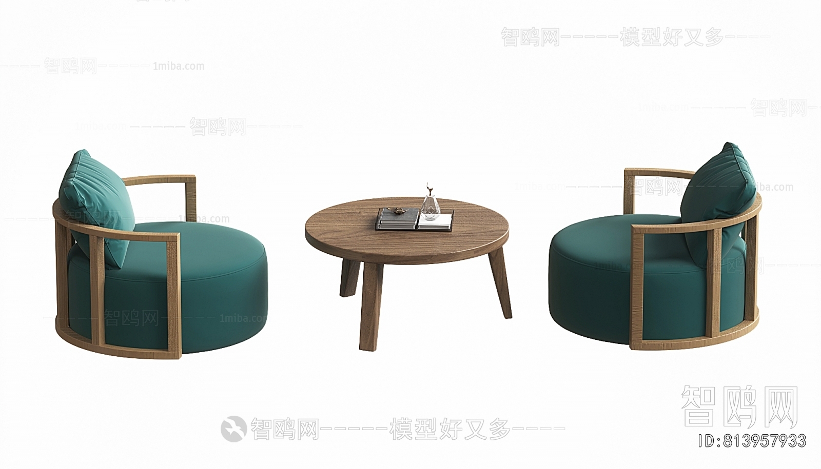 新中式休闲圆沙发椅