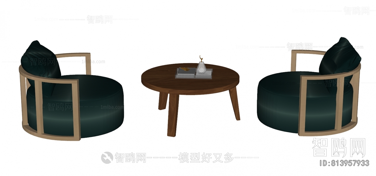 新中式休闲圆沙发椅