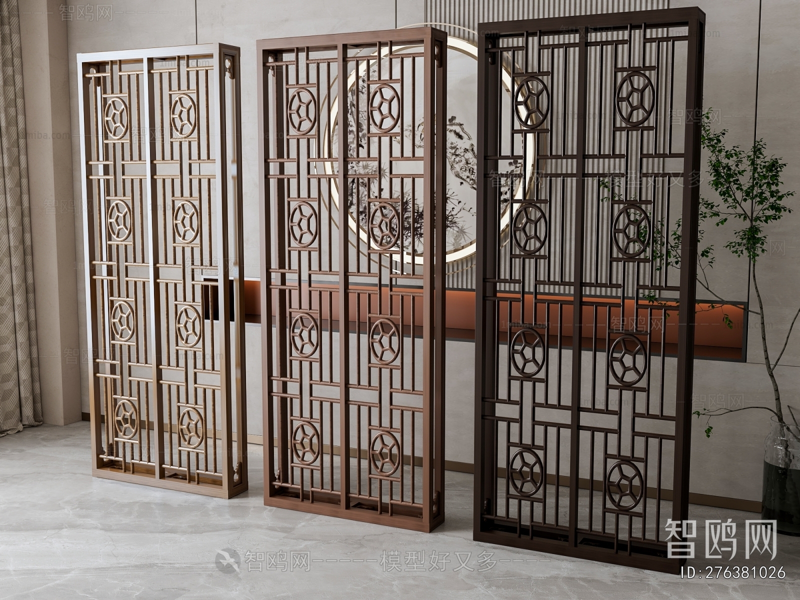 New Chinese Style Wooden Screen Partition