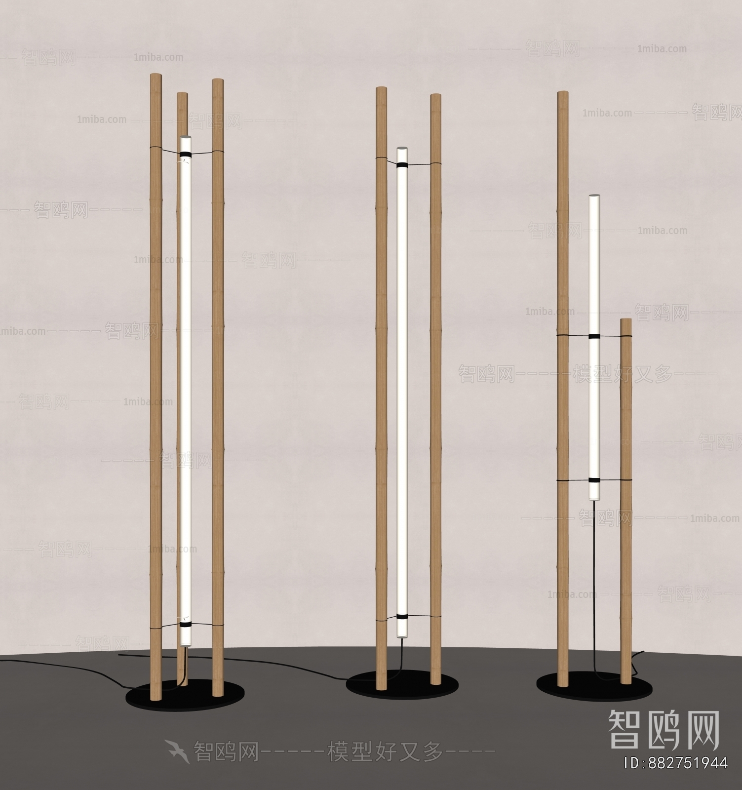 新中式竹节落地灯