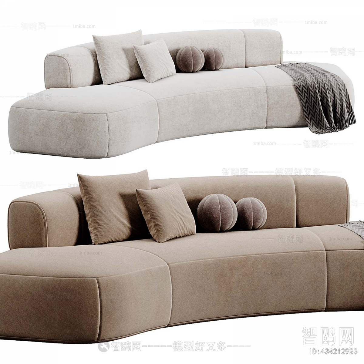Morada 现代布艺弧形沙发