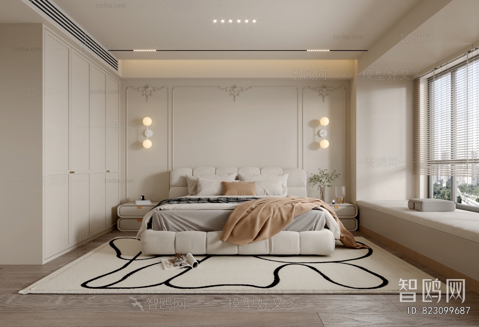 Simple European Style Bedroom