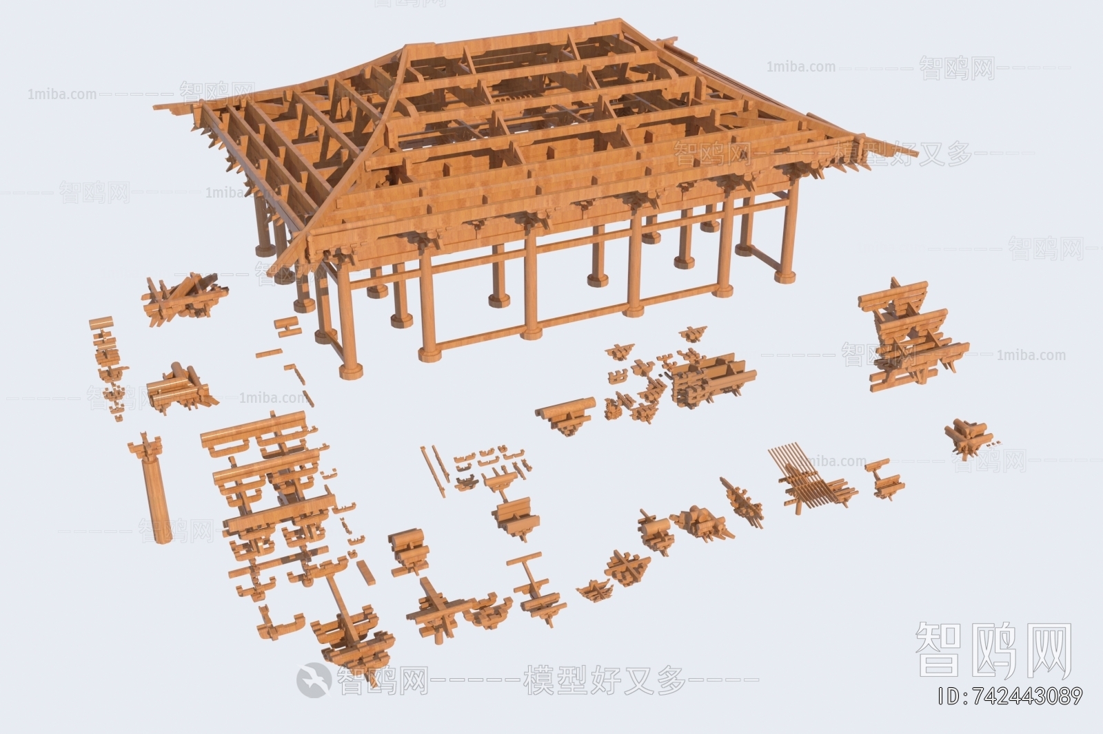 中式古建斗拱 榫卯结构