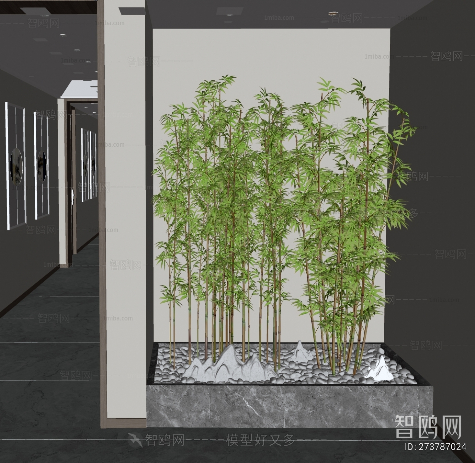 新中式竹子景观植物小品