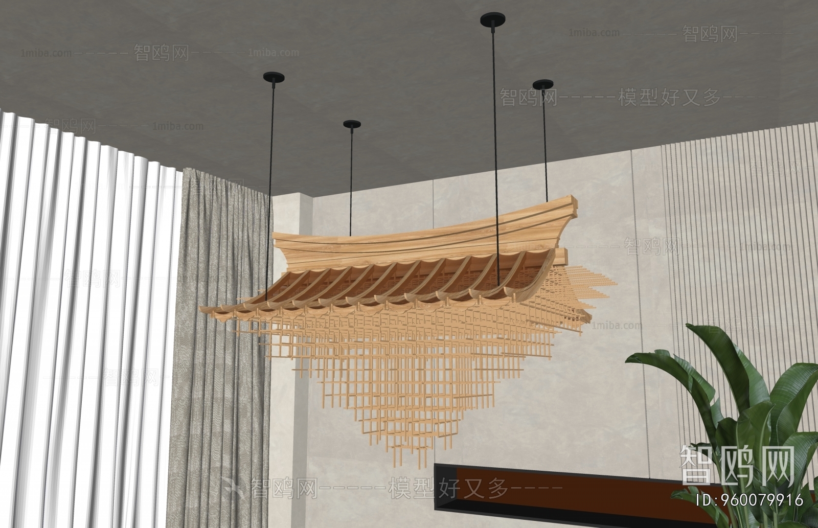 新中式屋檐大厅吊灯
