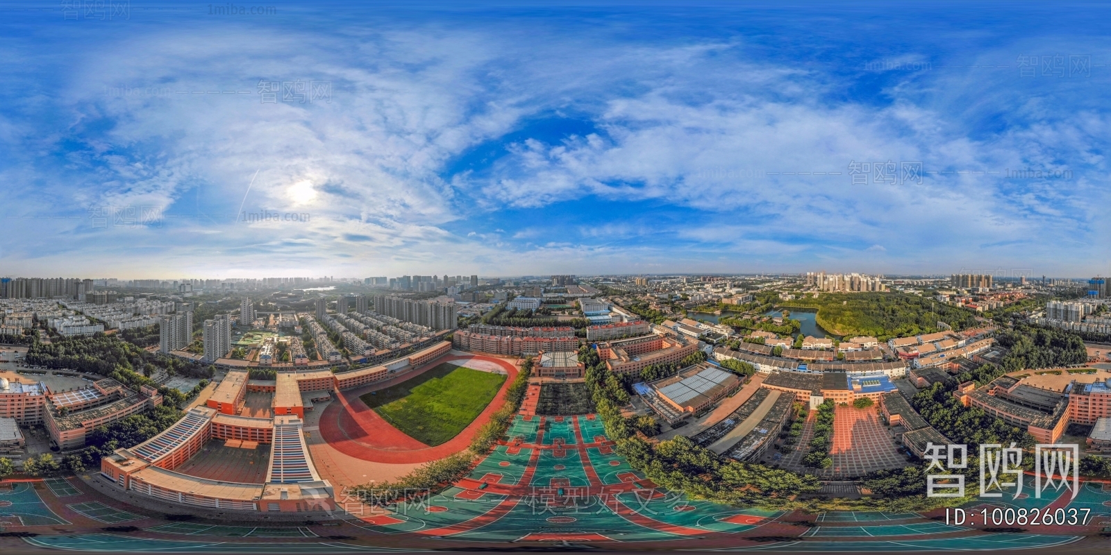 白天城市生态绿化全景HDR