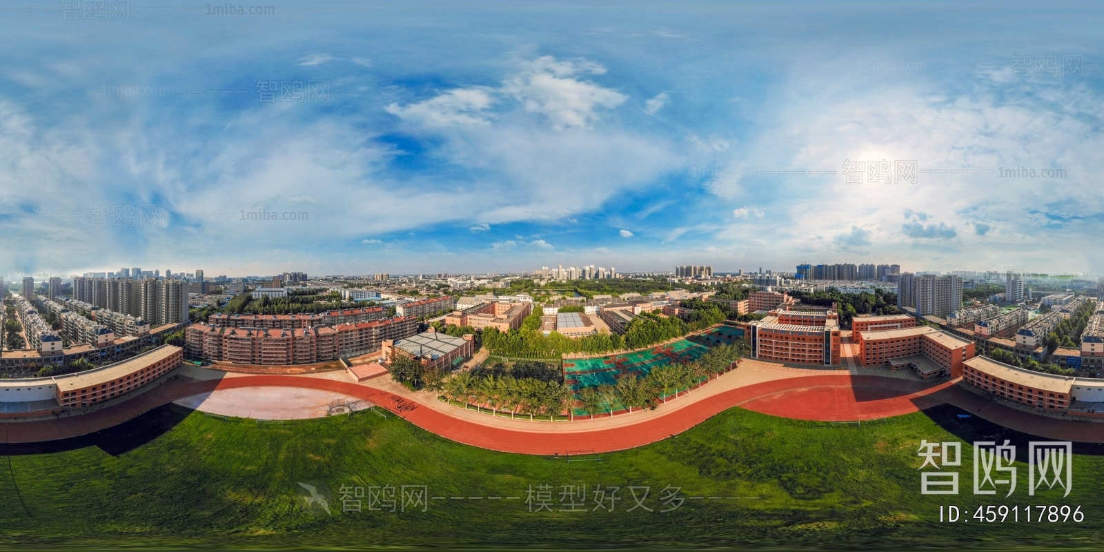 白天城市生态绿化全景HDR