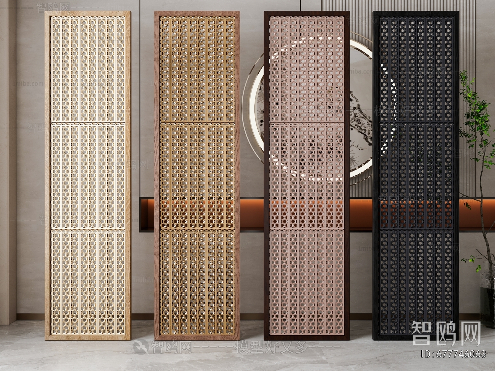 New Chinese Style Metal Screen Partition
