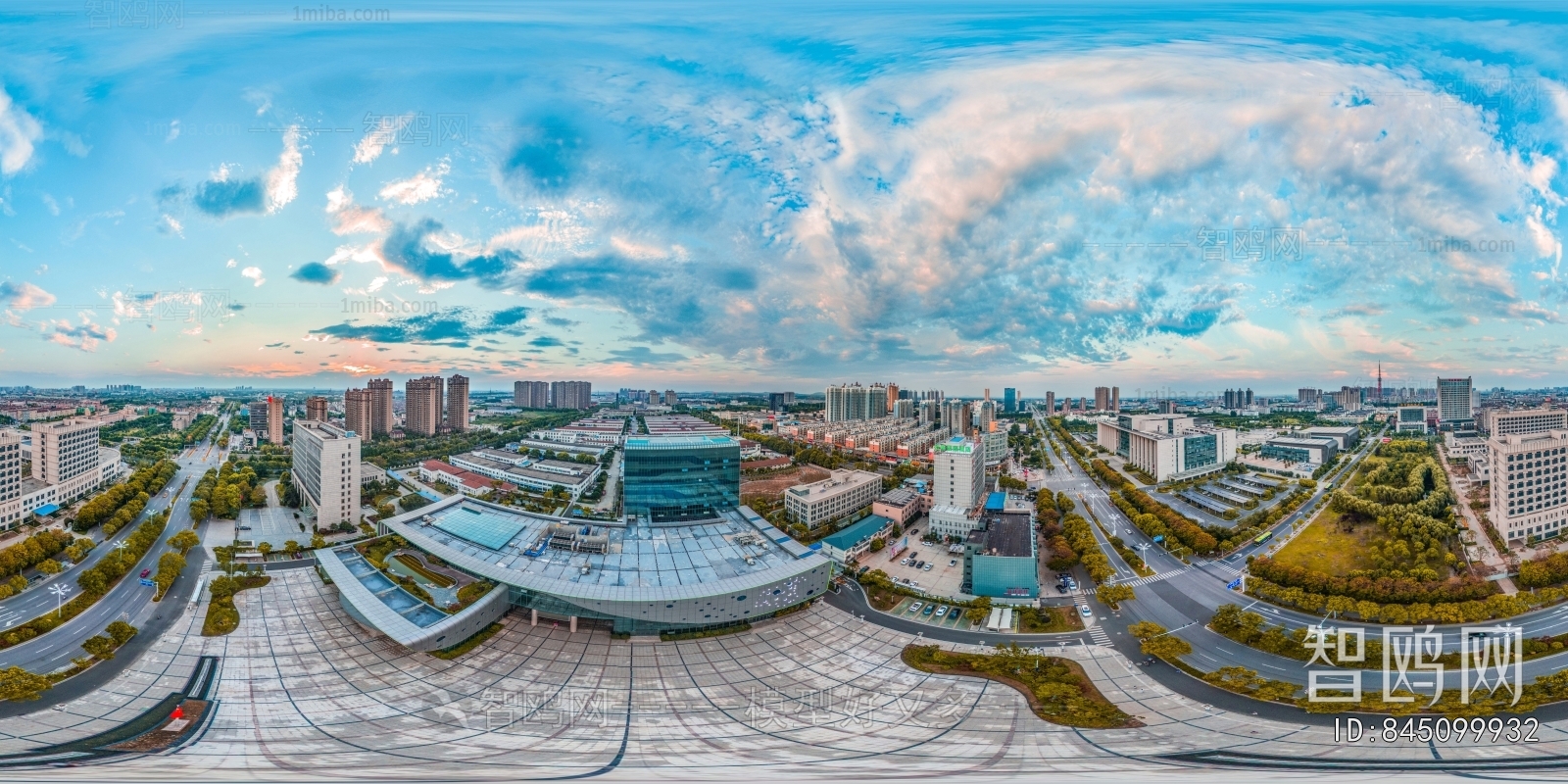 白天城市生态绿化全景HDR