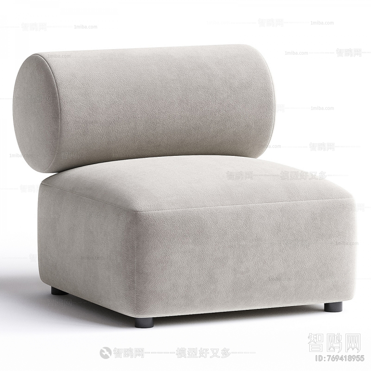 现代布艺单人沙发