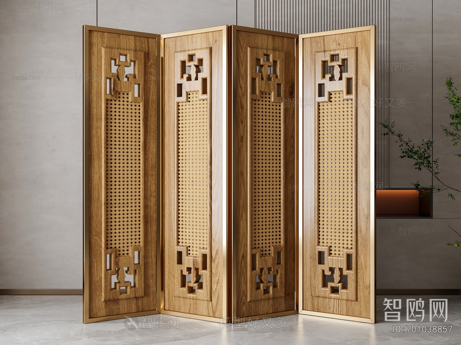 New Chinese Style Wooden Screen Partition