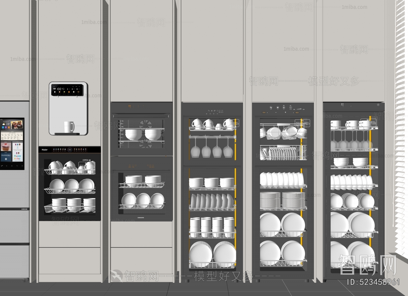 现代消毒柜、智能碗柜