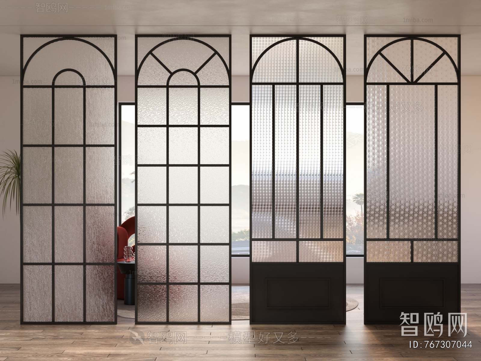 French Style Glass Screen Partition