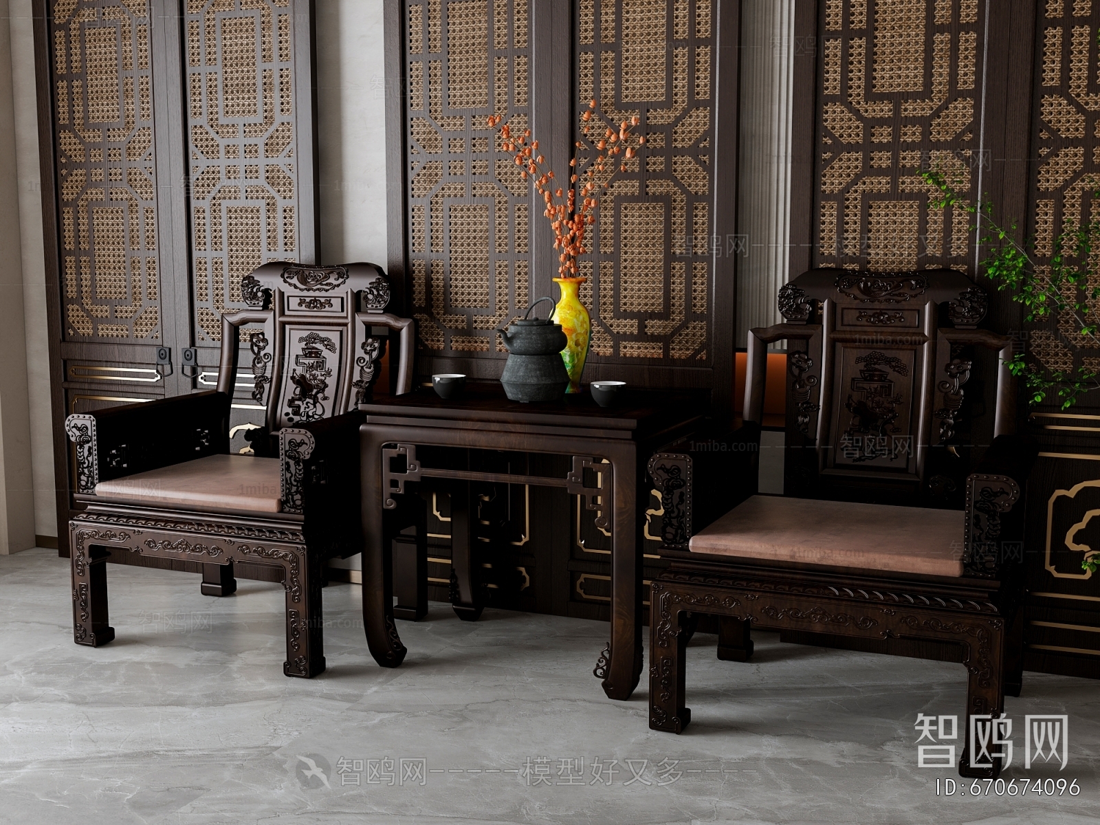 新中式休闲茶桌椅