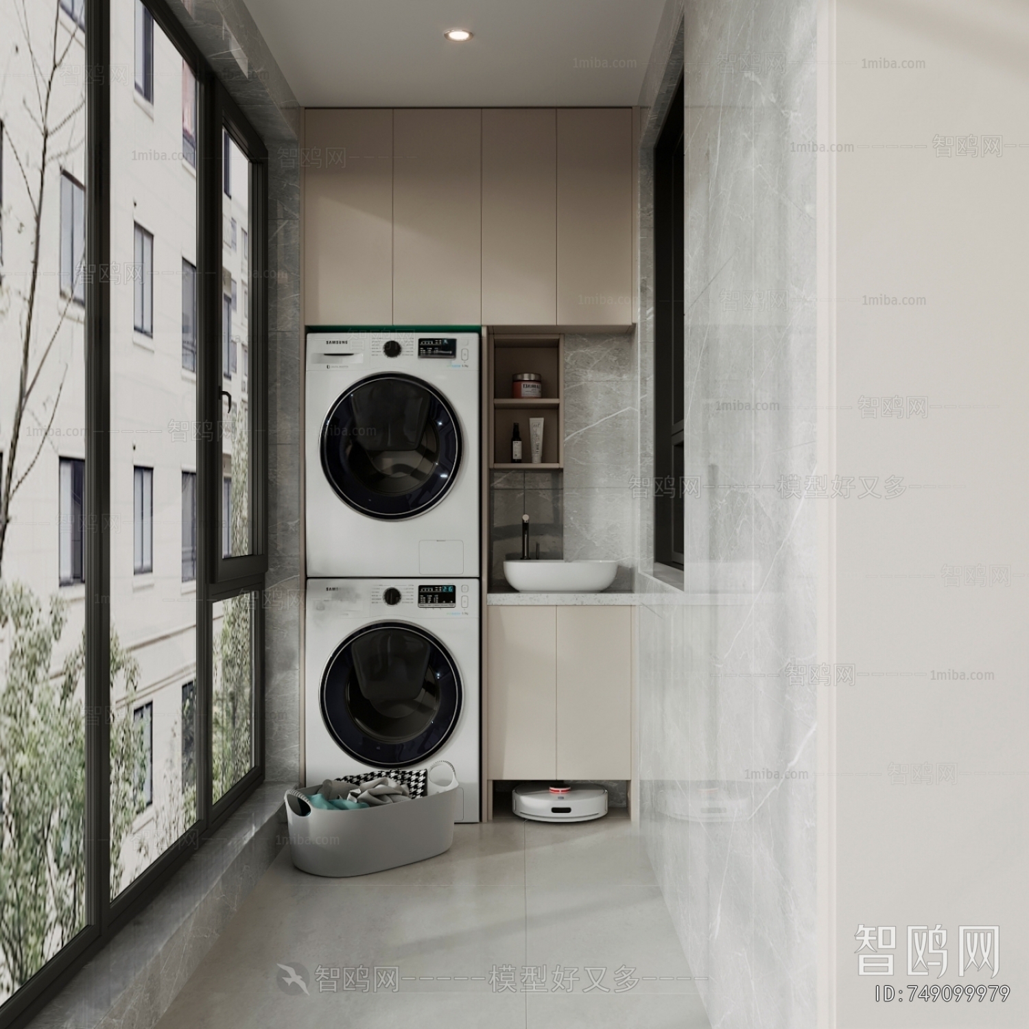 Modern Balcony Laundry Room