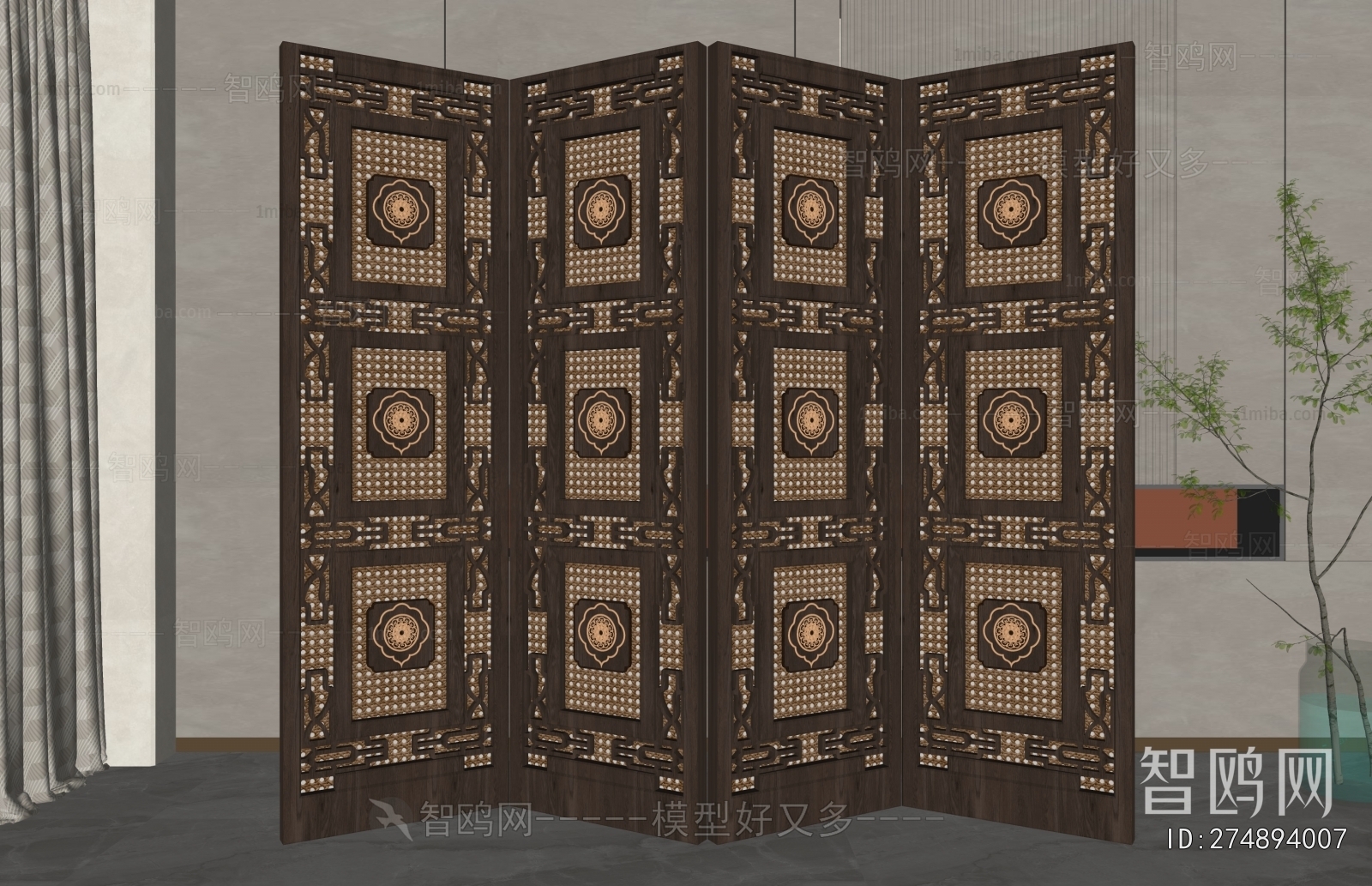 New Chinese Style Wooden Screen Partition