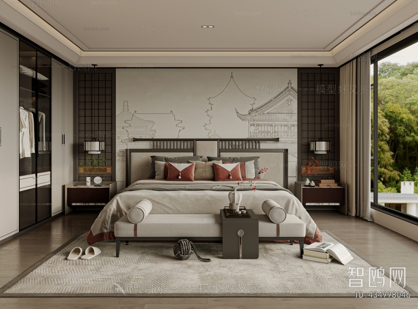 New Chinese Style Bedroom