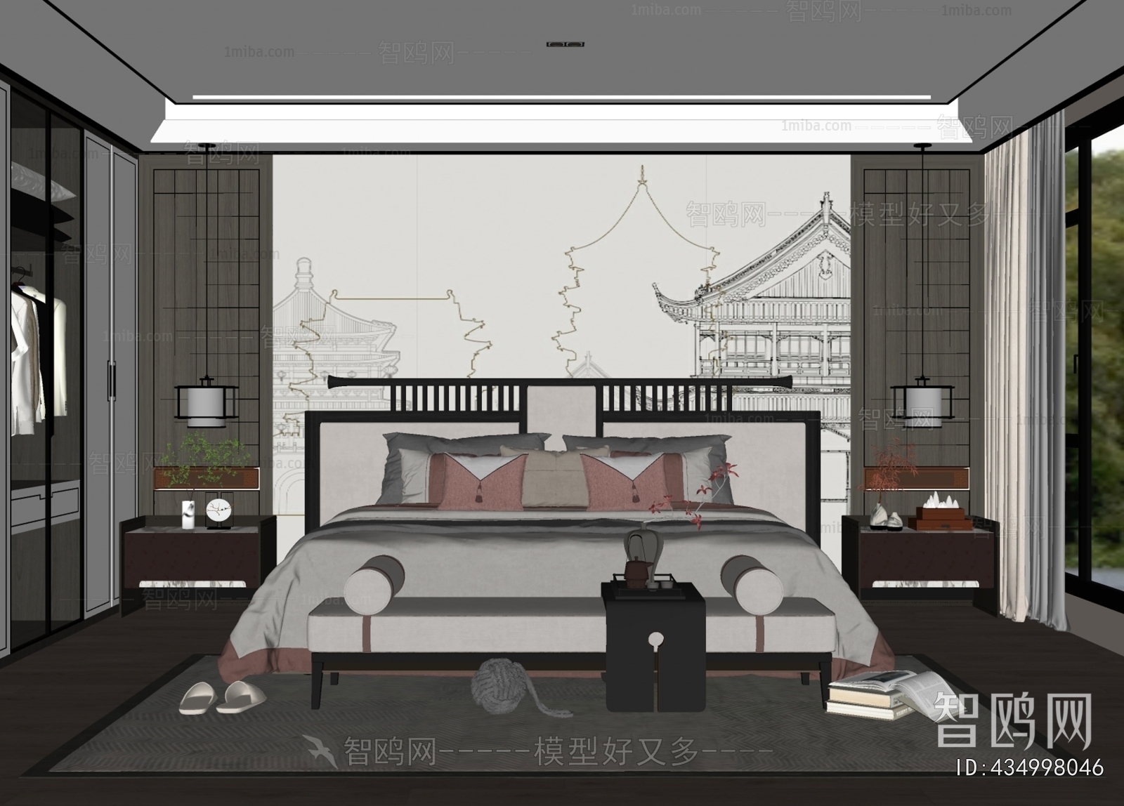 New Chinese Style Bedroom