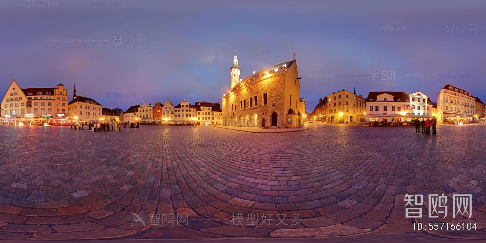 广场街道夜景HDR