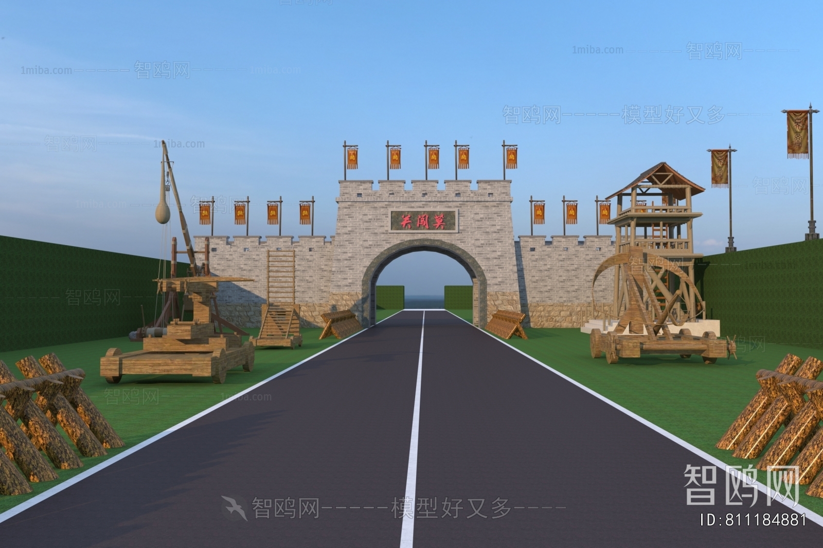 中式古城楼 城门
