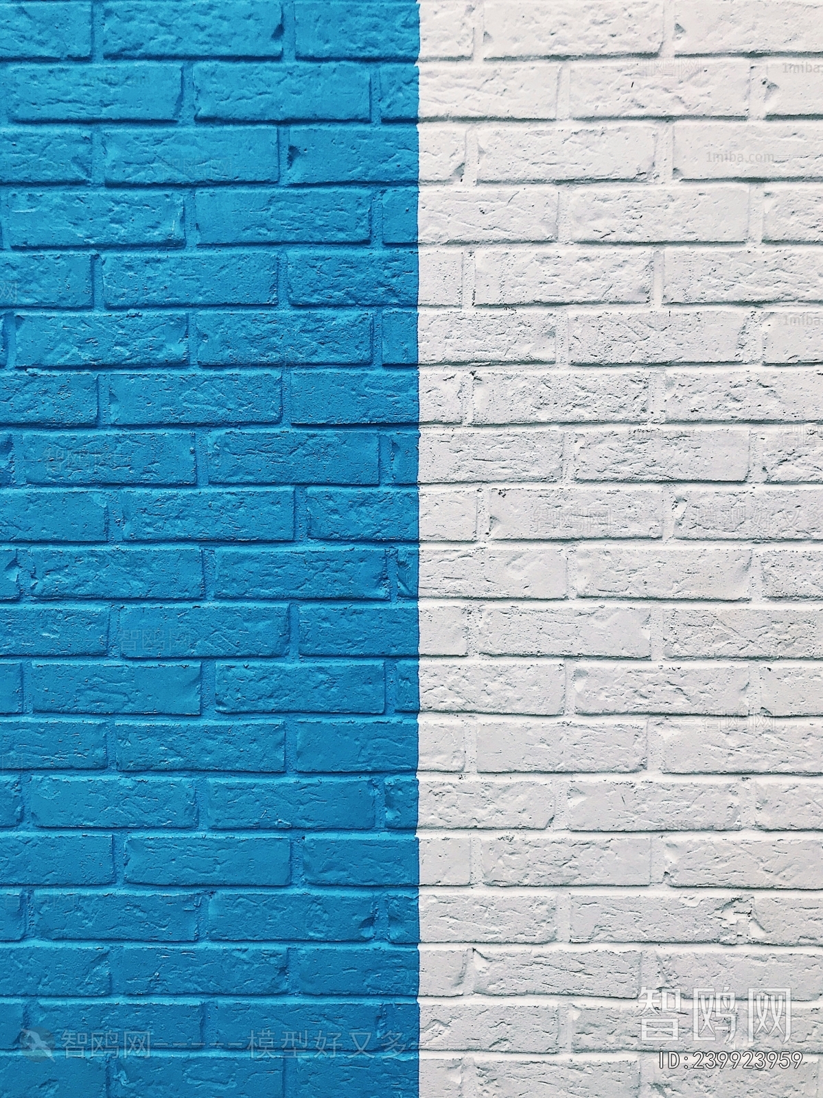 白蓝砖墙拼接