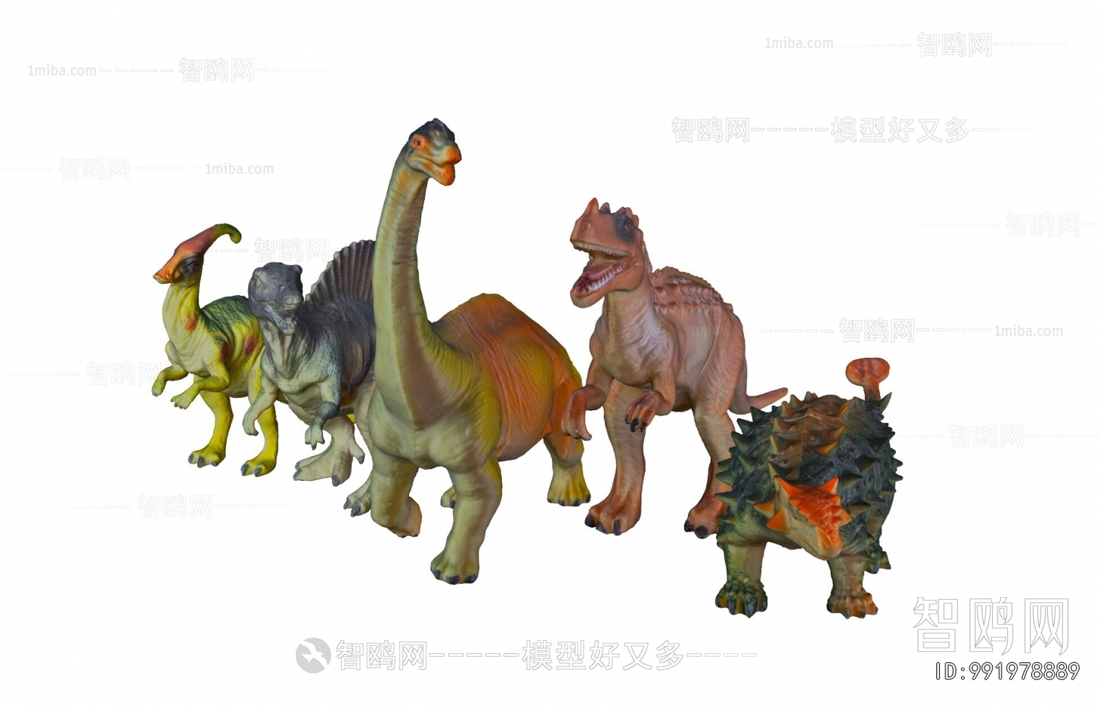 现代恐龙玩具 动物3D模型下载