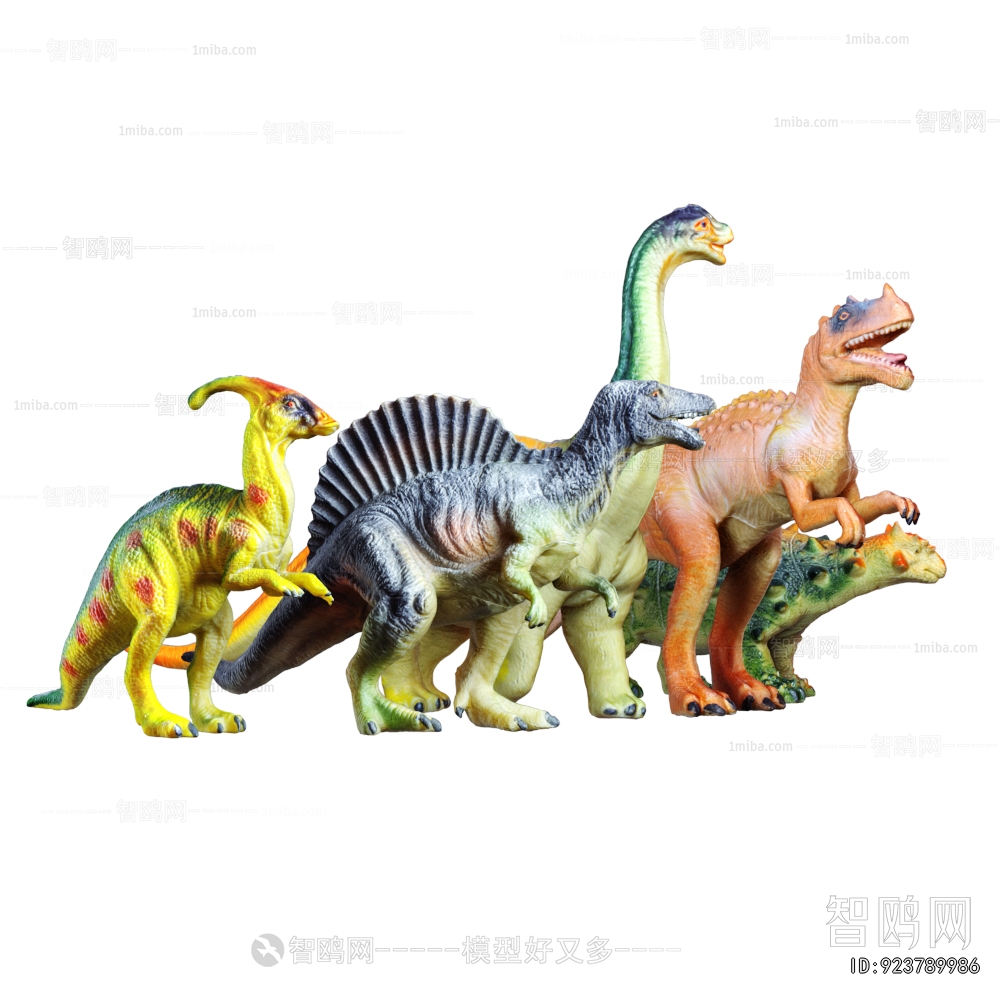 现代恐龙玩具 动物3D模型下载
