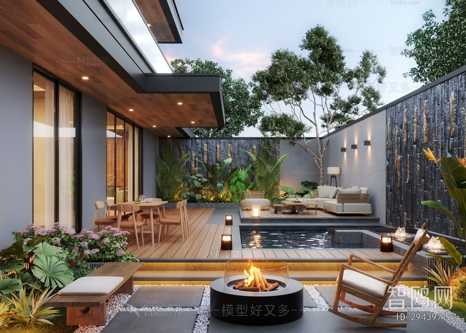 Modern Courtyard/landscape