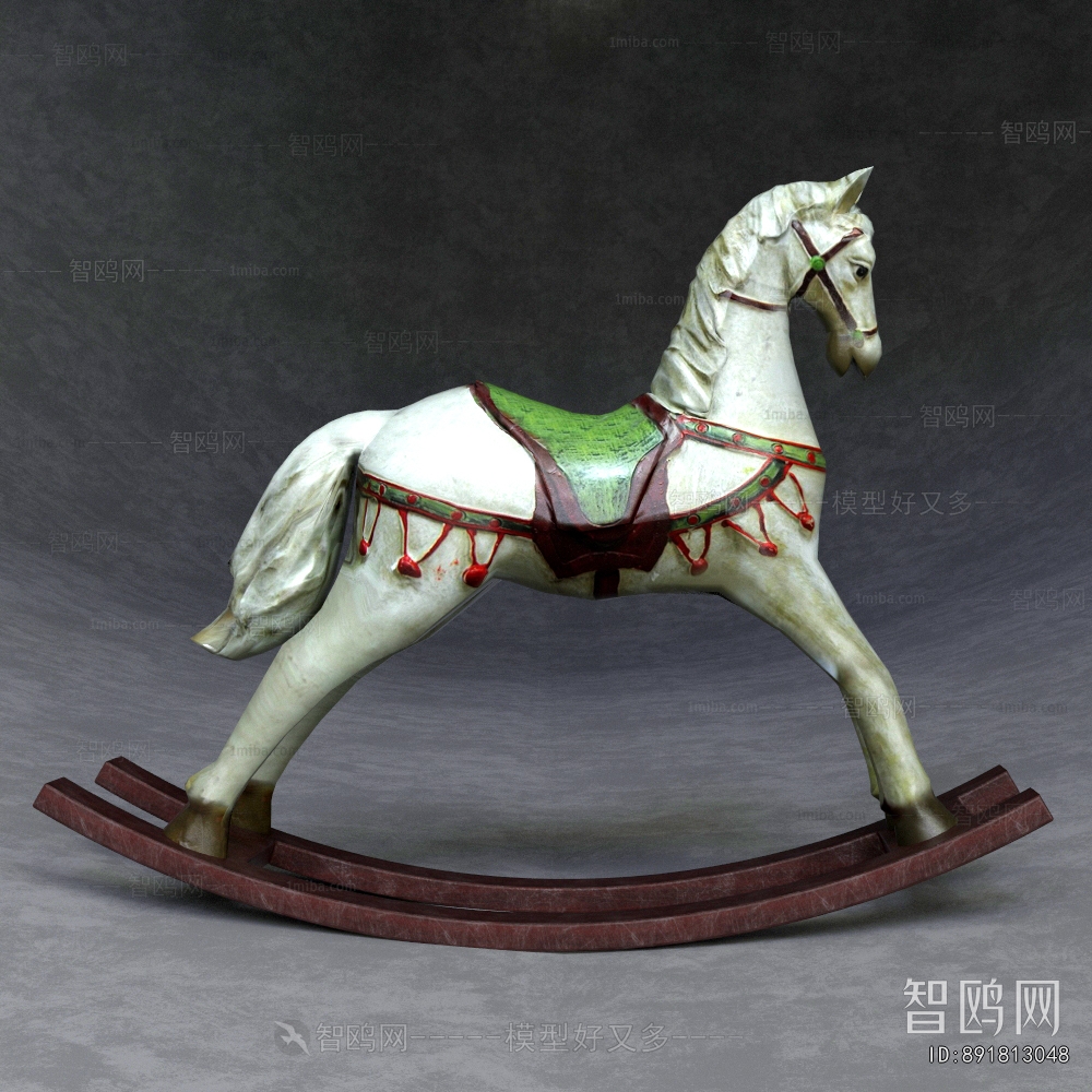 中式唐三彩雕塑马摆件