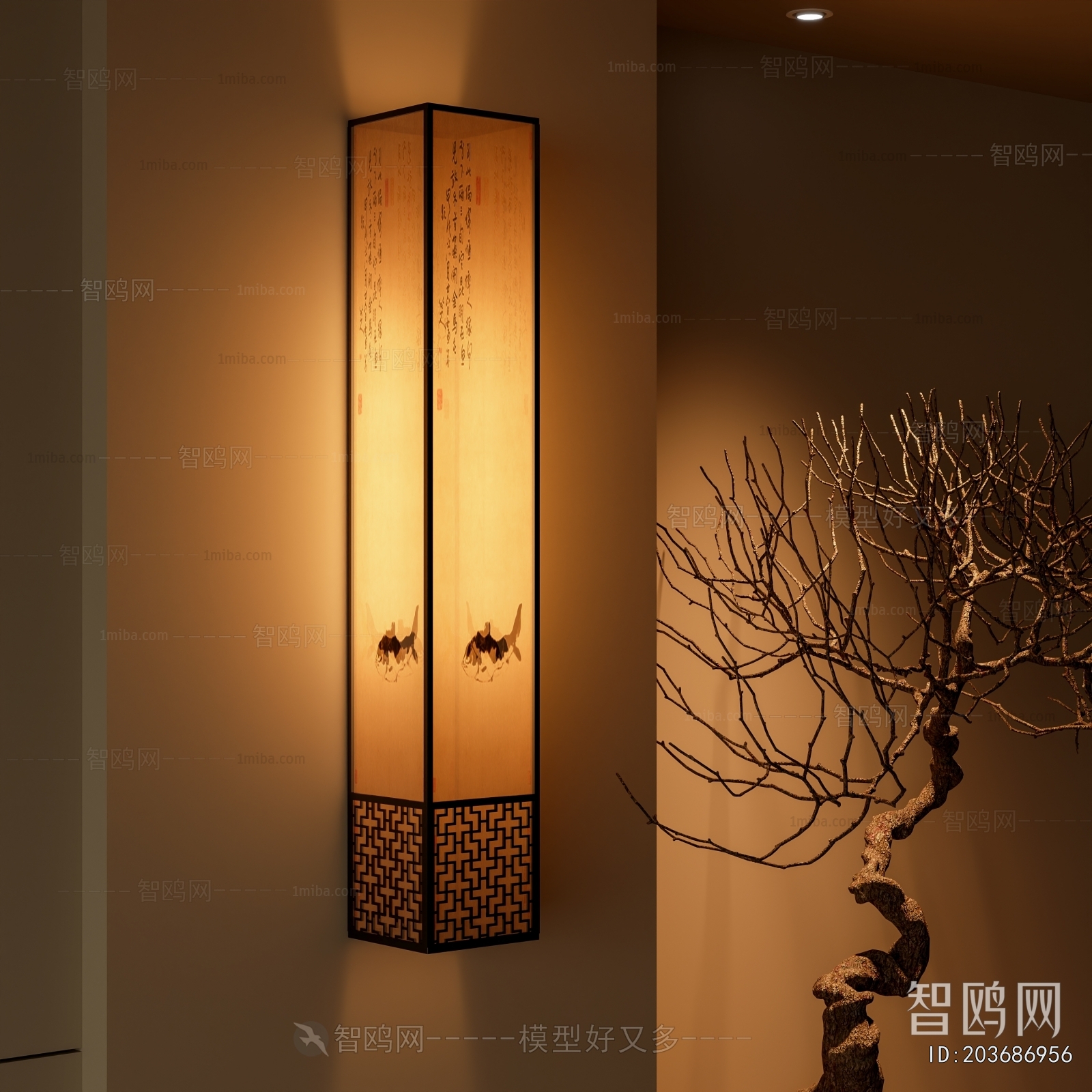 新中式长条壁灯