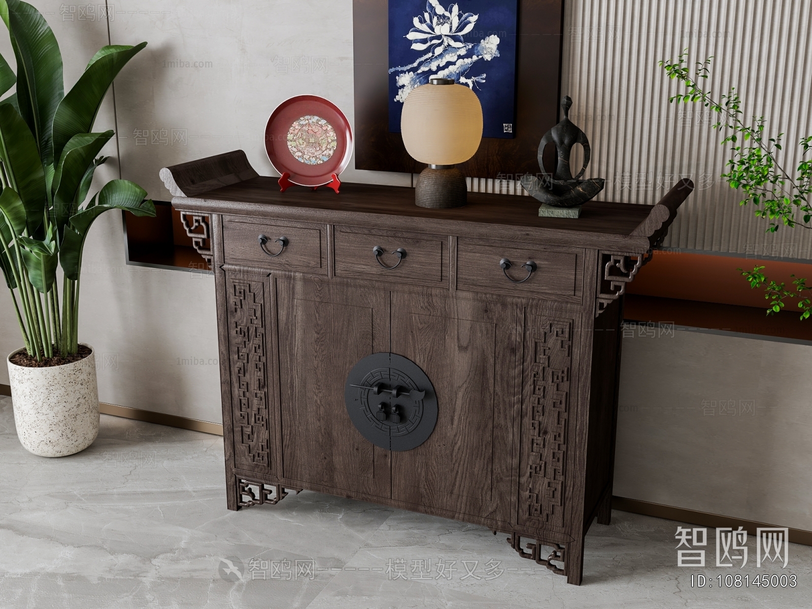 New Chinese Style Entrance Cabinet