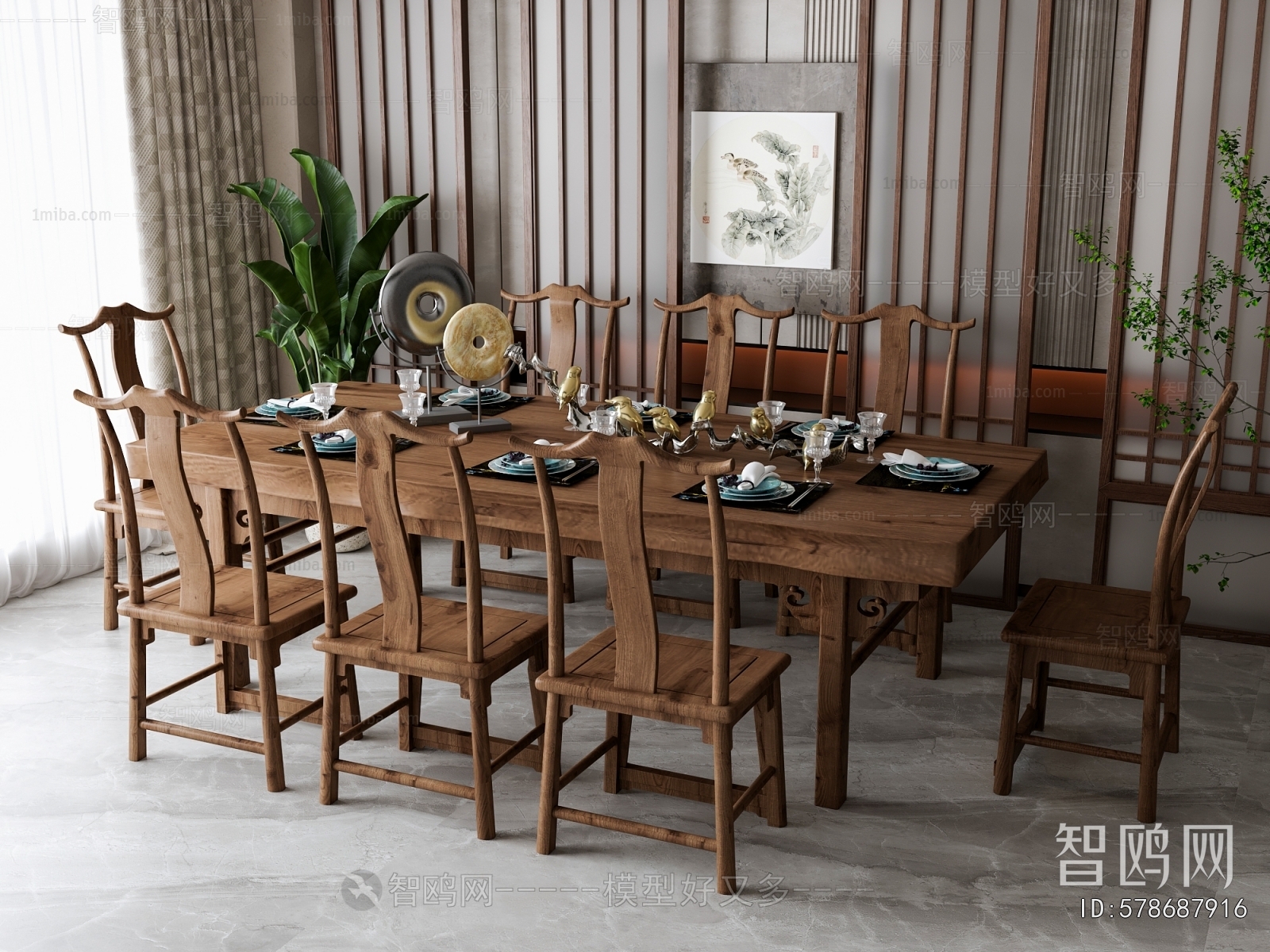 New Chinese Style Dining Table And Chairs