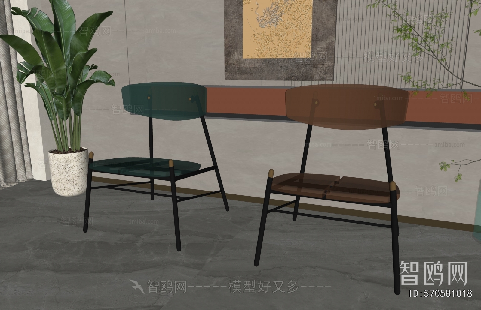 新中式亚克力餐椅