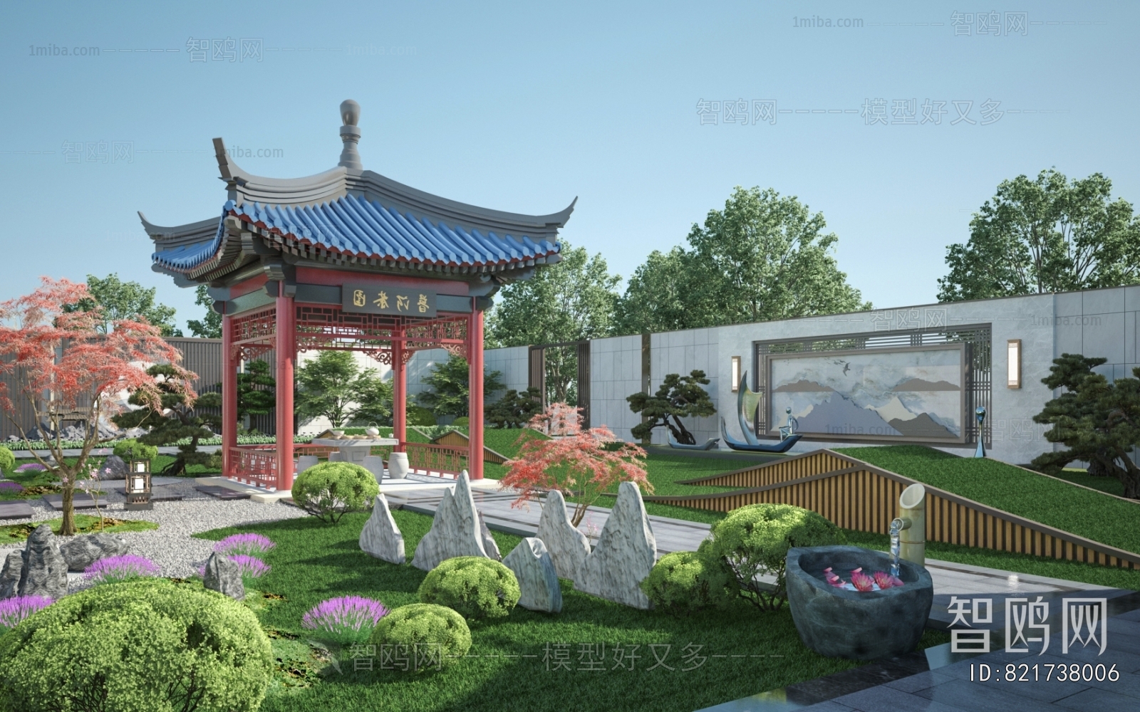 中式庭院凉亭景观