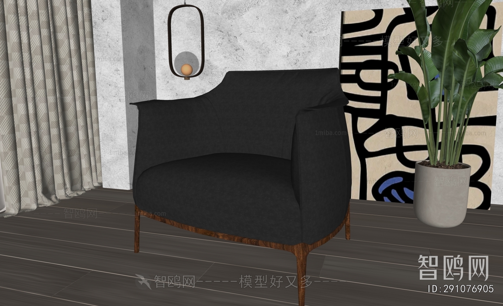 现代皮革单人沙发椅