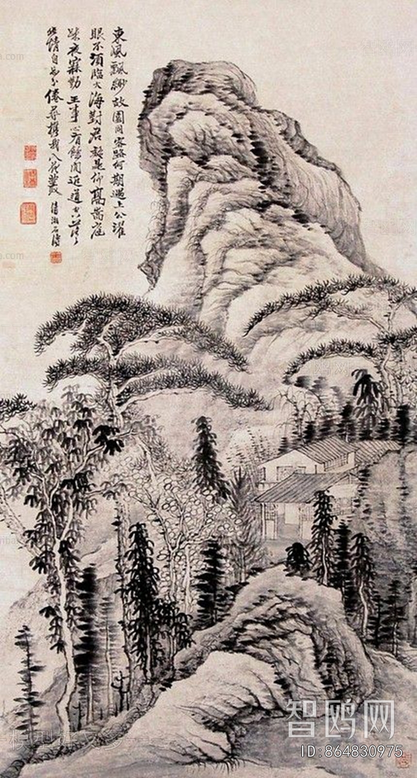 中式山水国画挂画