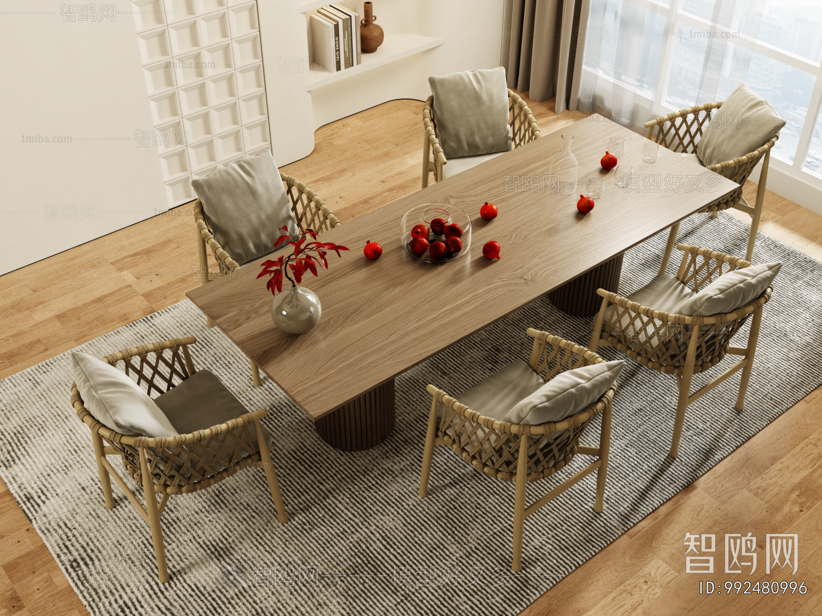 Wabi-sabi Style Dining Table And Chairs