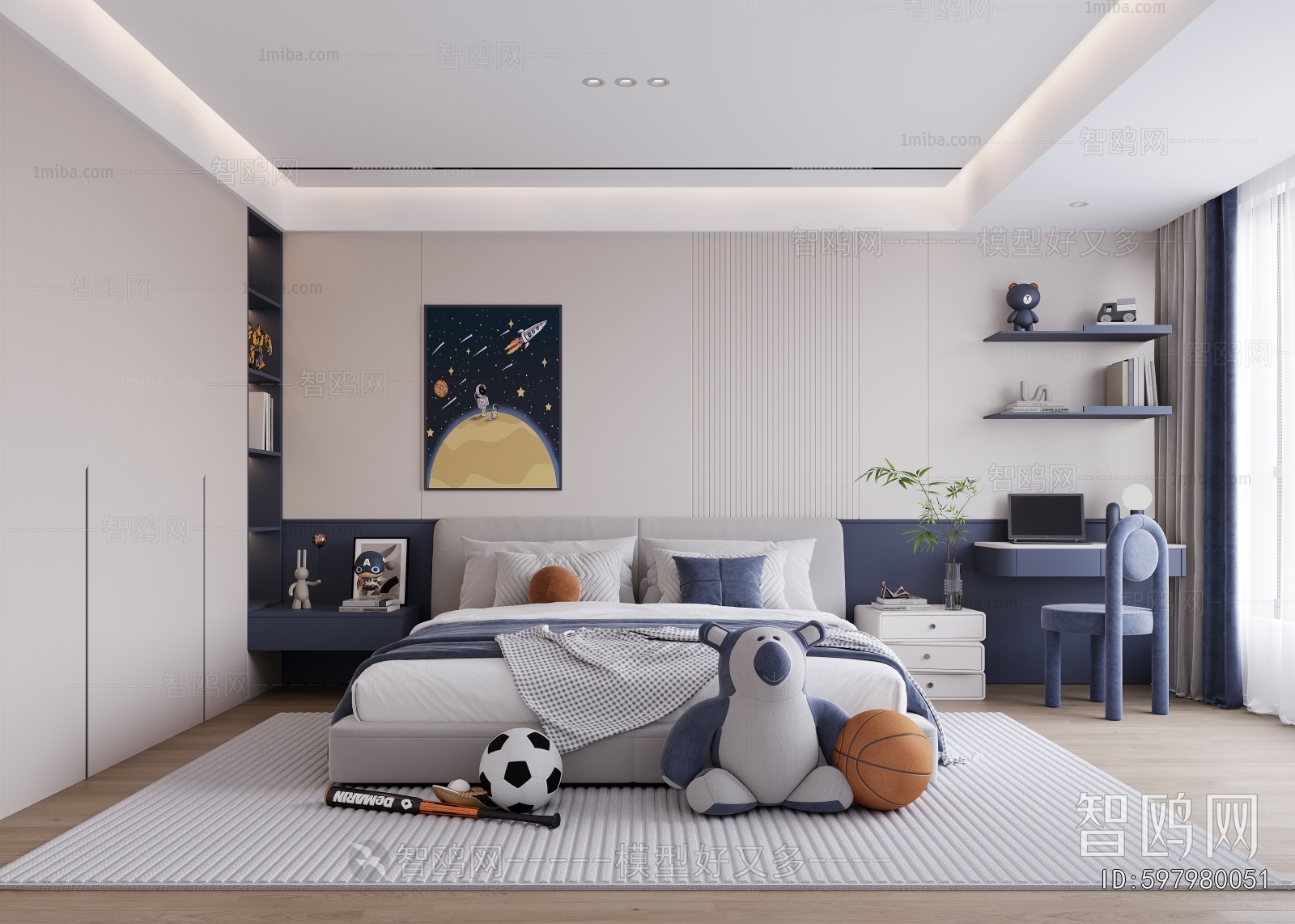 Modern Boy's Room And Son's Room