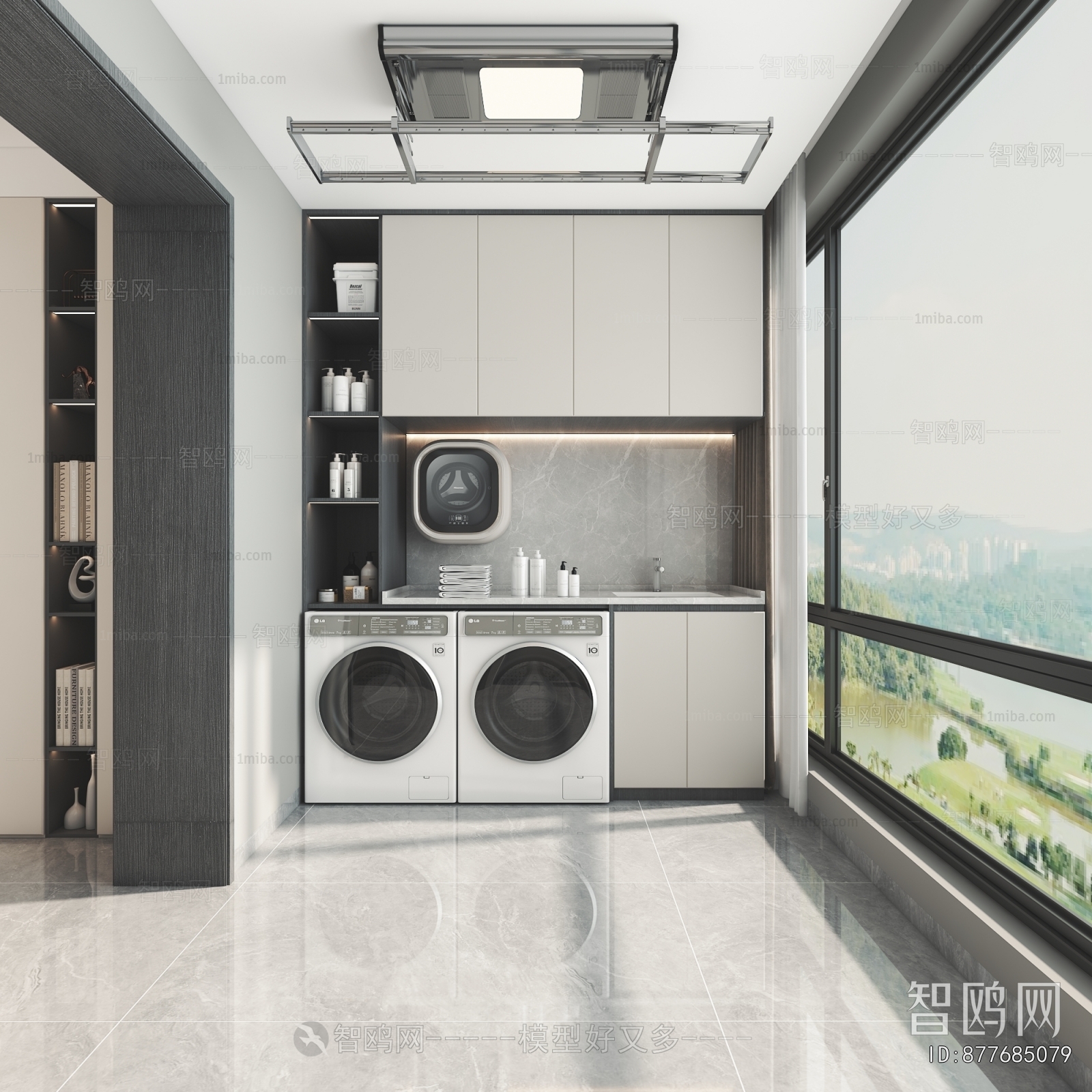 Modern Balcony Laundry Room