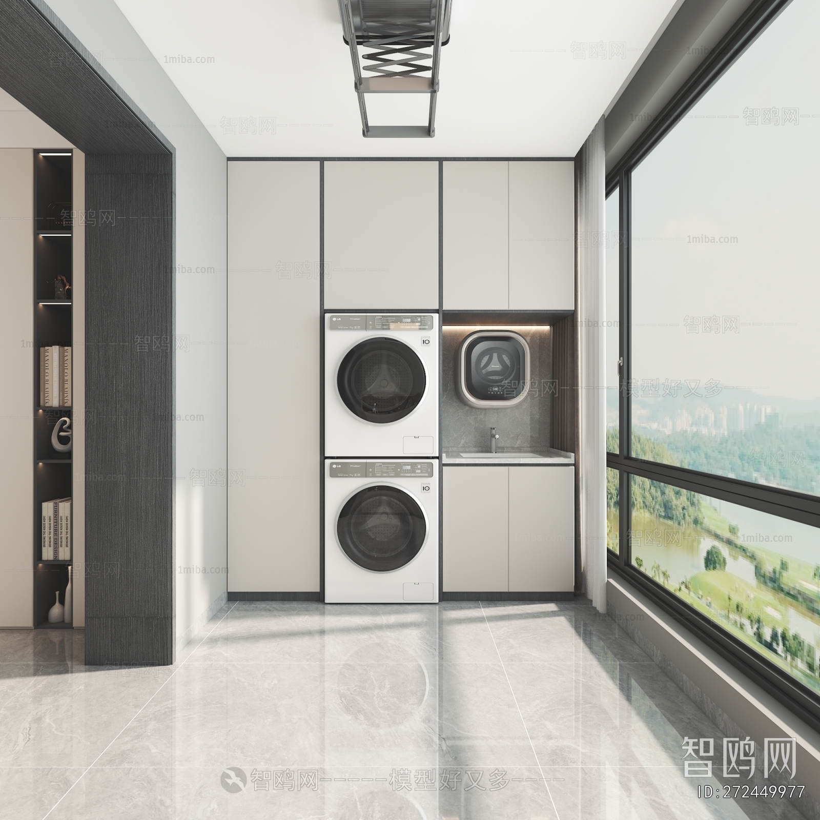 Modern Balcony Laundry Room