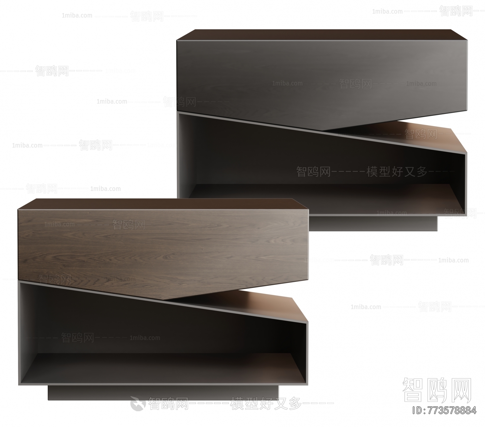 Minotti现代床头柜组合3D模型下载