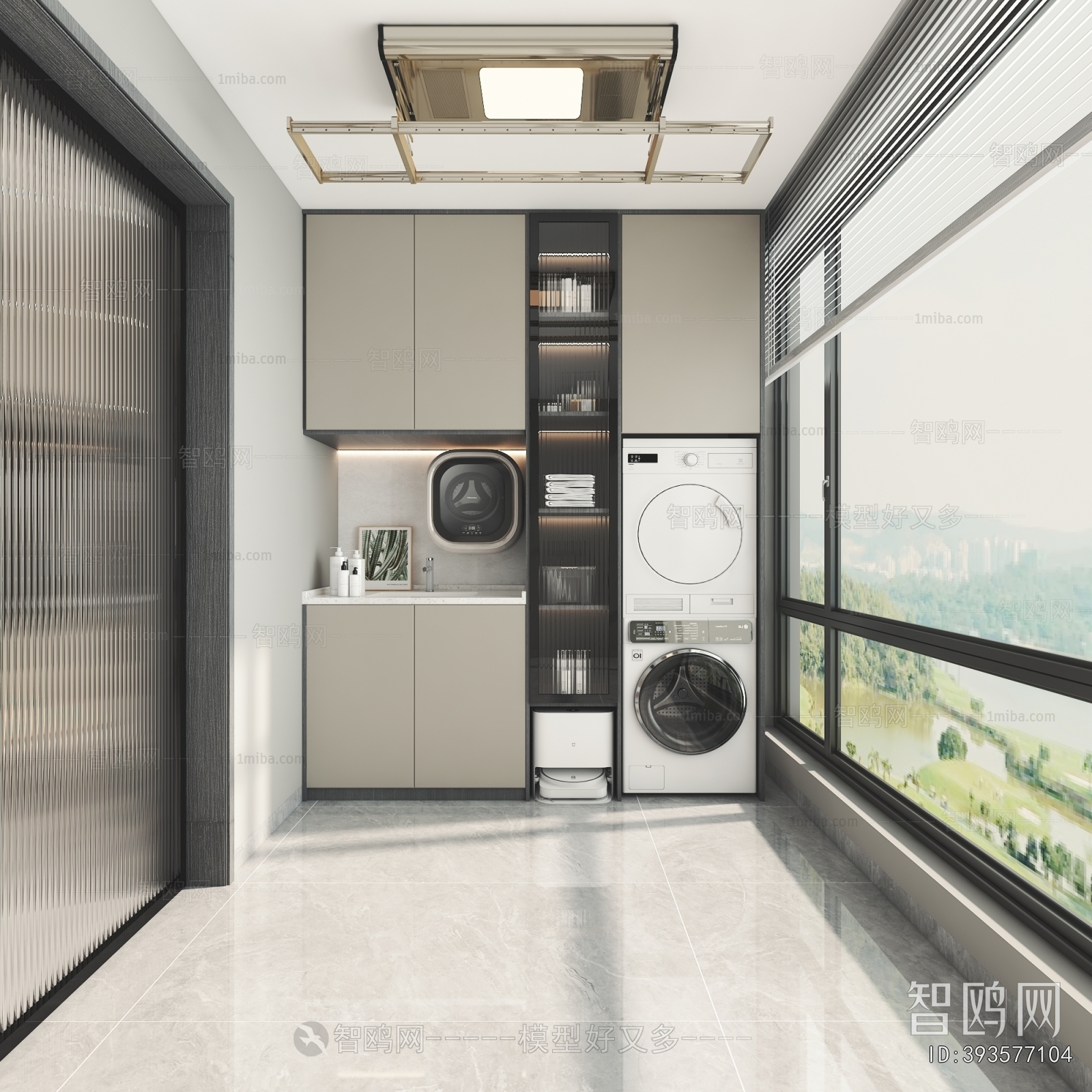 Modern Balcony Laundry Room