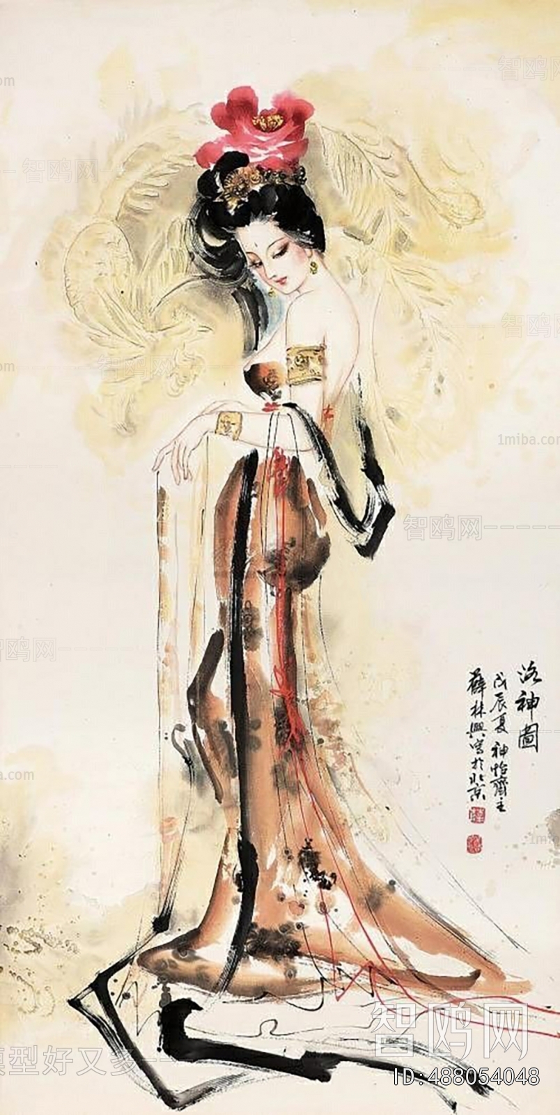 中式抽象人物装饰画