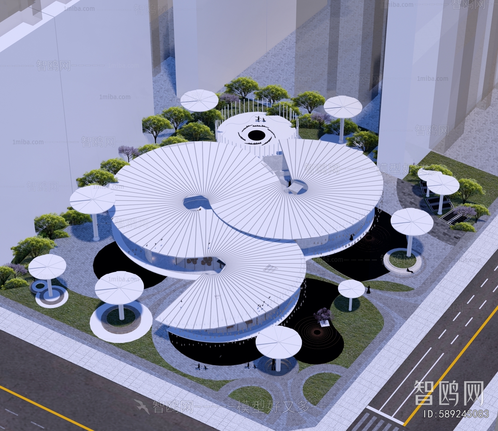 Modern Architectural Bird's-eye View Planning