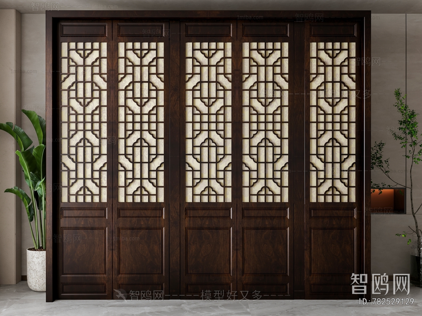 New Chinese Style Wooden Screen Partition