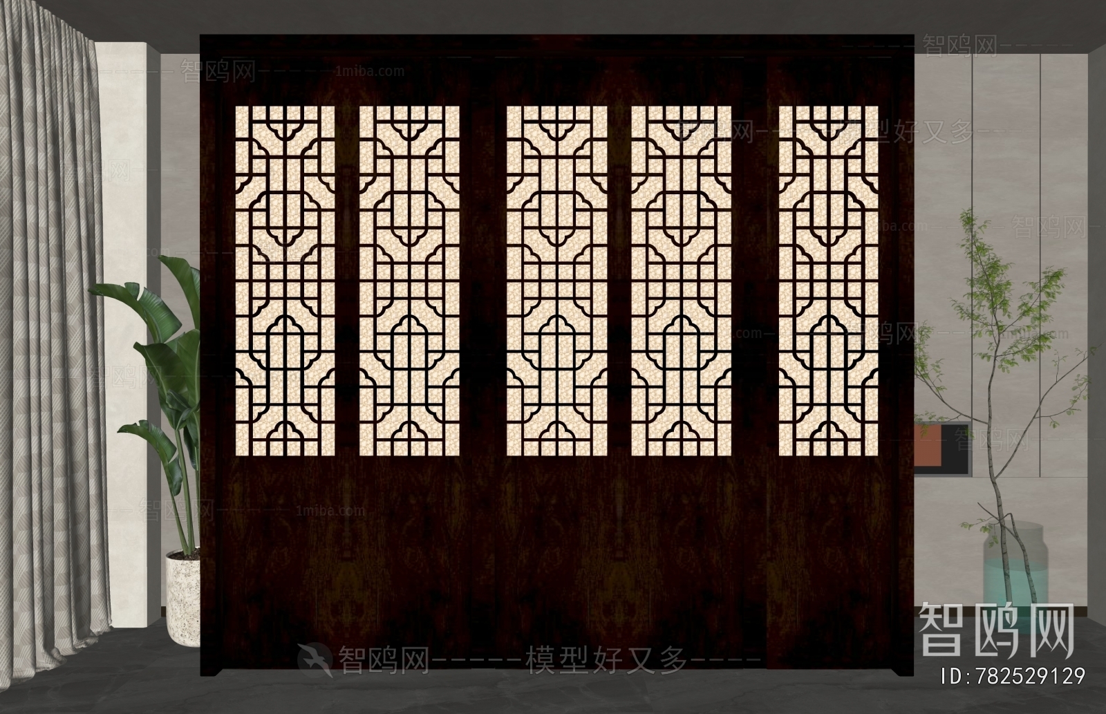 New Chinese Style Wooden Screen Partition